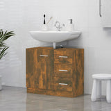 Sink Cabinet Smoked Oak 63x30x54 cm Engineered Wood 815630