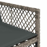 17 Piece Garden Dining Set with Cushions Grey Poly Rattan 3210830