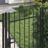 Fence Gate Single Door with Spike Top Steel 1x2 m Black 145746