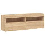 TV Wall Cabinets with LED Lights 2 pcs Sonoma Oak 60x30x40 cm 837188