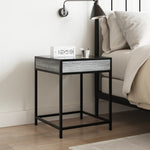 ZNTS Bedside Table with Infinity LED Grey Sonoma 40x40x51 cm 3284094