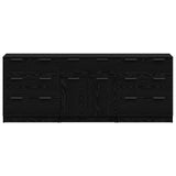 Sideboard 3 pcs Black Oak 181 x 30 x 70 cm Engineered Wood 3332521
