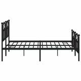 Metal Bed Frame without Mattress with Footboard Black 183x213cm 353462
