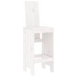 Garden Bar Set White Solid Pine Wood Seats 6 Footrest 3157782