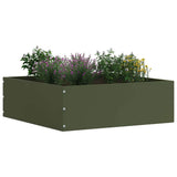 Lawn Edging 6 pcs Olive Green 40 x 40 x 13 cm Steel 874709