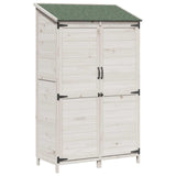 Garden Shed with Roof White 106.5 x 56 x 176 cm Solid Fir Wood 42033449