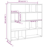 Book Cabinet/Room Divider Sonoma Oak 105x24x102 cm 823248