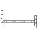 Metal Bed Frame without Mattress with Footboard Black 90x190cm 355375