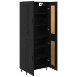 Highboard 2 pcs Black Oak Engineered Wood 3416173