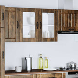 Kitchen Wall Cabinet with Glass Door Lucca Smoked Oak Engineered Wood 853852