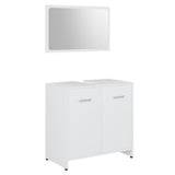 3 Piece Bathroom Furniture Set White Engineered Wood 3056916