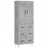 Highboard Concrete Grey 69.5x34x180 cm Engineered Wood 3199781
