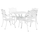 Garden Table Set 5 pcs White Cast Aluminium 3334738