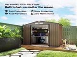 7 x 4ft Metal Garden Shed, Outdoor Storage Tool House with Ventilation Slots, Foundation Kit and T3398P377681