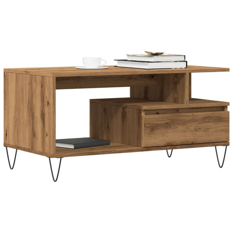 ZNTS Coffee Table Artisan Oak 90x49x45 cm Engineered Wood 857453