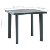 Garden Table Green 80x75x72 cm Plastic 48803