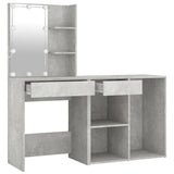 LED Dressing Table with Cabinet Concrete Grey Engineered Wood 3082021