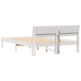 Bed Frame with Headboard White 120 x 190 cm Solid Pine Wood 872789