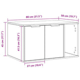 Cat Litter Box Enclosure Artisian Oak 80x50x45 cm Engineered Wood 857741