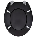 ZNTS Toilet Seats with Lids 2 pcs MDF Black 275908