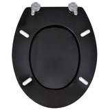 ZNTS Toilet Seats with Lids 2 pcs MDF Black 275908
