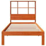 Bookcase Bed without Mattress Wax Brown 100x200cm Solid Wood Pine 3322578