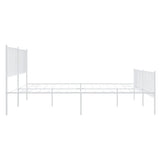 Metal Bed Frame without Mattress with Footboard White 193x203cm 350955
