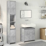 ZNTS 3 Piece Bathroom Furniture Set Concrete Grey Engineered Wood 3324853