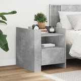 Bedside Cabinet Concrete Grey 45x50x50 cm Engineered Wood 848279
