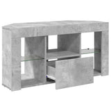 Corner LED TV Cabinet Concrete Grey 100 x 40 x 50 cm 889798