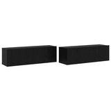 TV Cabinet Set 3 pcs Black oak 200 x 30 x 30 cm Engineered wood 3332502