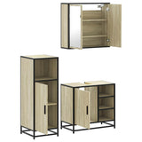 3 Piece Bathroom Furniture Set Sonoma Oak Engineered Wood 3300966