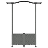 Raised Bed with Trellis and Roof Light Grey 125 x 40 x 144 cm 3423016