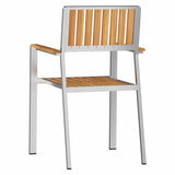 Garden Chair 2 pcs Solid Teak Wood and Stainless Steel 42006203