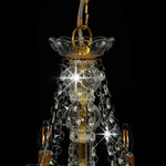 Chandelier with Beads Golden 12 x E14 Bulbs 281611