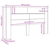 Headboard Cabinet with LED Artisian Oak 180 x 16.5 x 103.5 cm 8006546