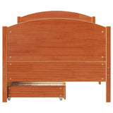 Bed Frame without Mattress Wax Brown 100x200 cm Solid Wood Pine 3301805