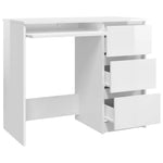 ZNTS Desk High Gloss White 90x45x76 cm Engineered Wood 801379