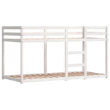 Bunk Bed without Mattress White&Black 75x190 cm Small Single Solid Wood Pine 3284003