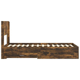 Bed Frame with Storage and Headboard Smoked Oak Engineered Wood 3414519