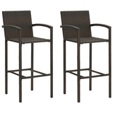 ZNTS 3 Piece Garden Bar Set Brown 3064885