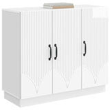 Sideboard High Gloss White 89 x 34.5 x 77 cm Engineered Wood 895339