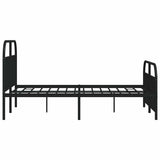 Metal Bed Frame without Mattress with Footboard Black 135x190cm 353652