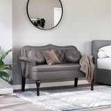 Chesterfield Bench Grey 120.5 x 65 x 75 cm Faux Leather 42019282