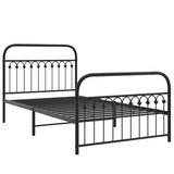 Metal Bed Frame without Mattress with Footboard Black 107x203cm 376614