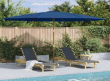 Garden Parasol with Wooden Pole 350 cm Blue 47139