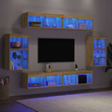 TV Cabinet Set Wall-mounted 8 pcs Artisan oak Engineered wood 3334387