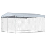 Outdoor Dog Kennel with Roof 382x382x225 cm 145029