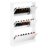 Shoe Cabinet 3-Layer Mirror White 63x17x102.5 cm 243048