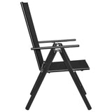 Dining Set Black Powder-coated aluminium, Textilene, Glass Medium 3070635